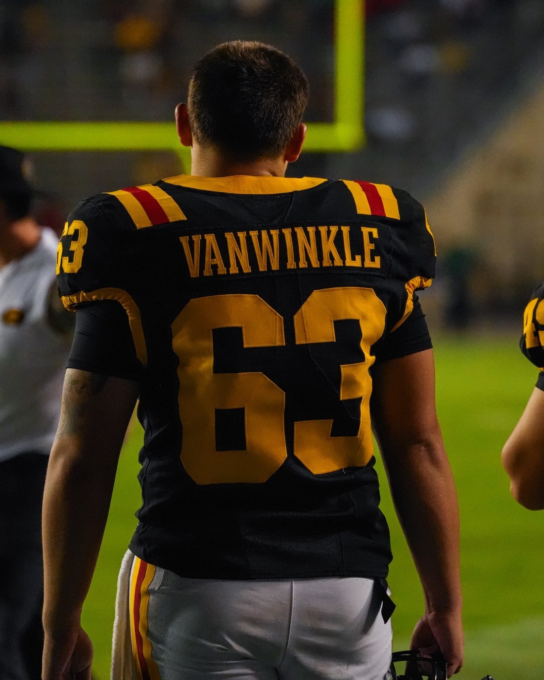 Caden VanWinkle, long snapper, on the sideline for Grambling State